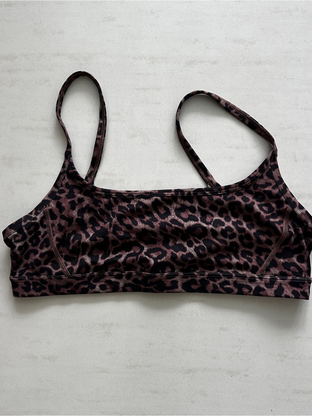 Athleta Square Neck Bra- Leopard